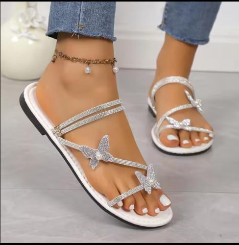 Chaussures sandales Papillon mode diamant PU